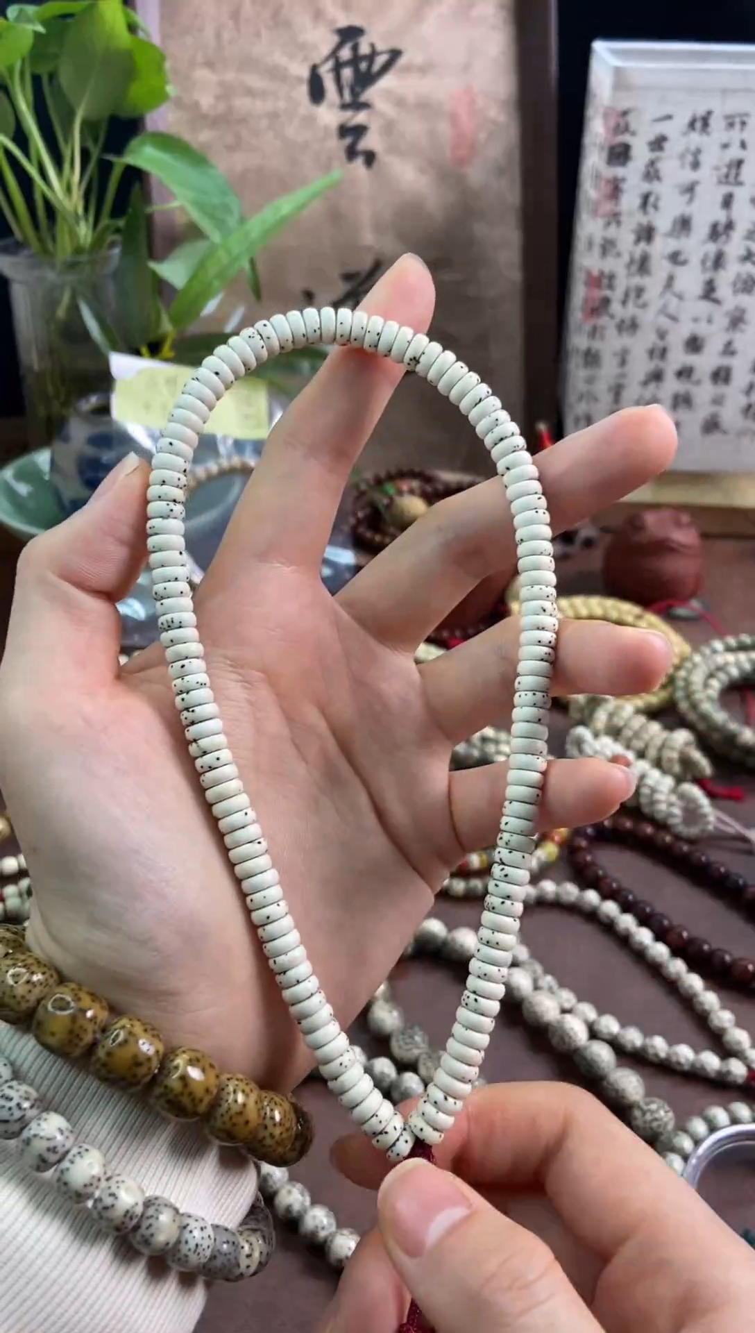 【闪购商品】星月菩提手串A107原脂白药片7*3mm