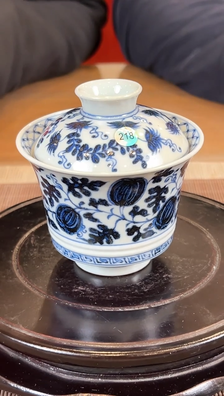 【闪购商品】盖碗柴窑青花南瓜二才盖碗218