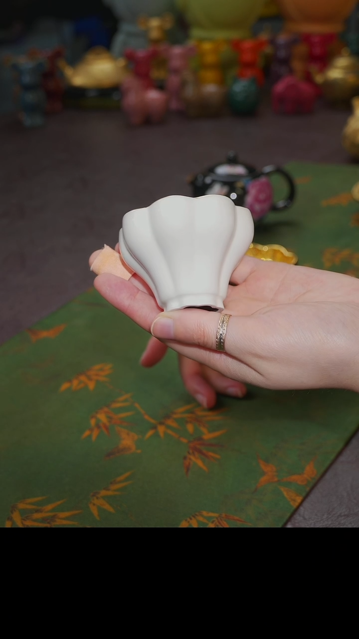 杯【宜景窑珍珠白鎏金系列】小曼陀罗