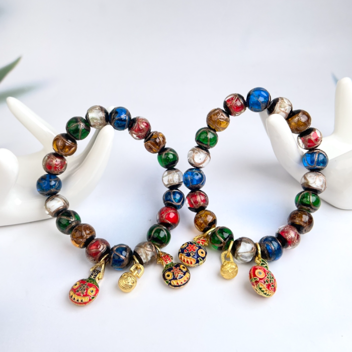 HD石惑珠宝%琉璃圆珠手串约10mm%多样性发一