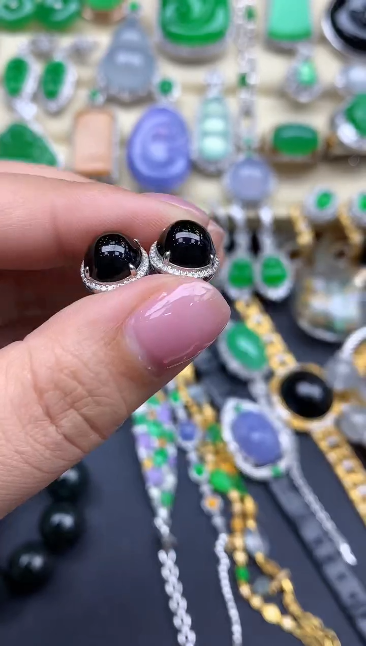 【闪购商品】翡翠耳饰18K金镶嵌469-中国好珍宝