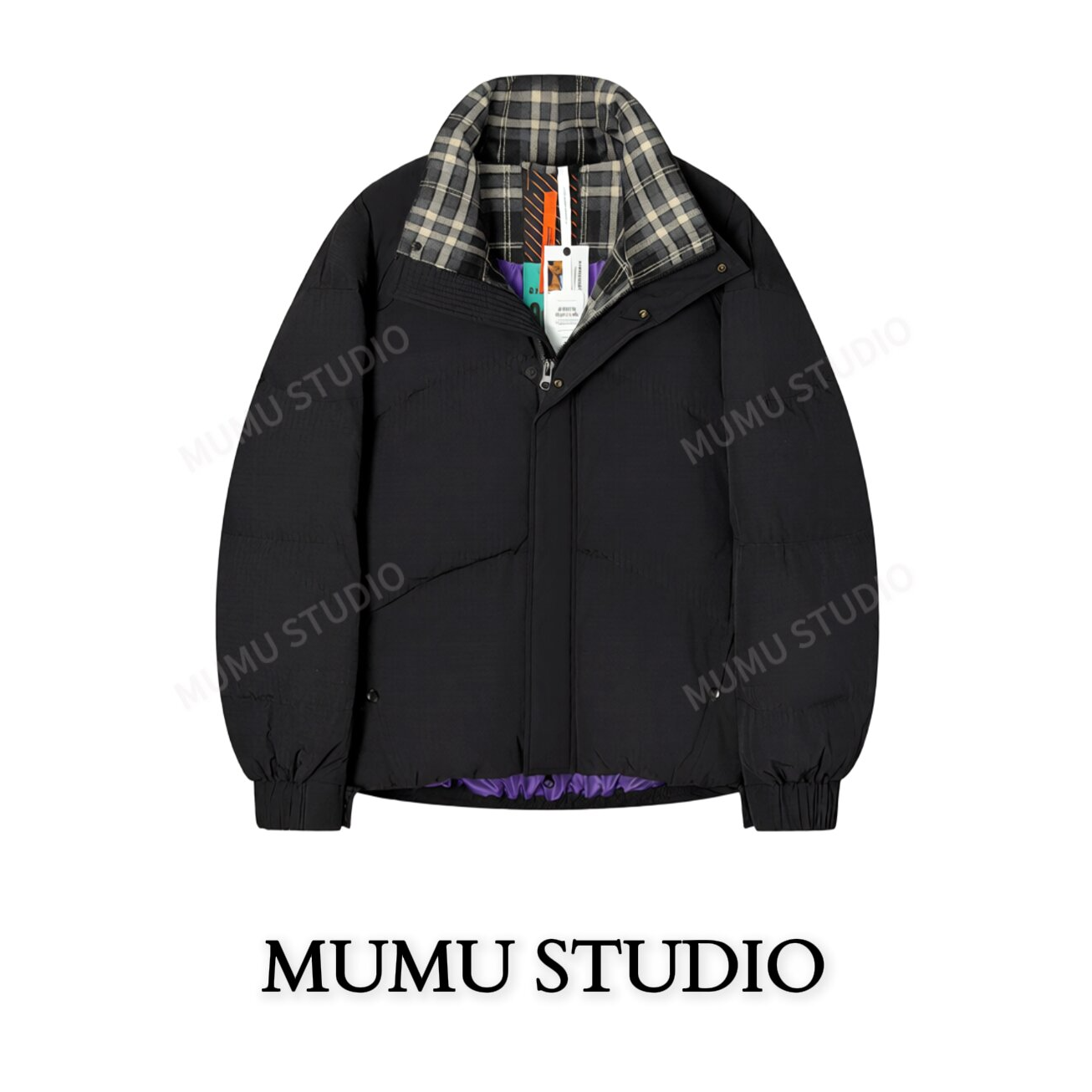 MUMU STUDIO冬90绒男士立领加厚面包服羽绒服高充绒时尚羽绒服1