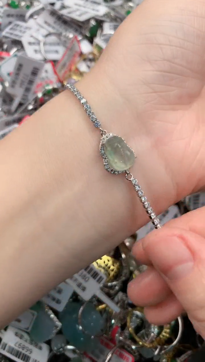 银S925镶嵌戒指翡翠7            3