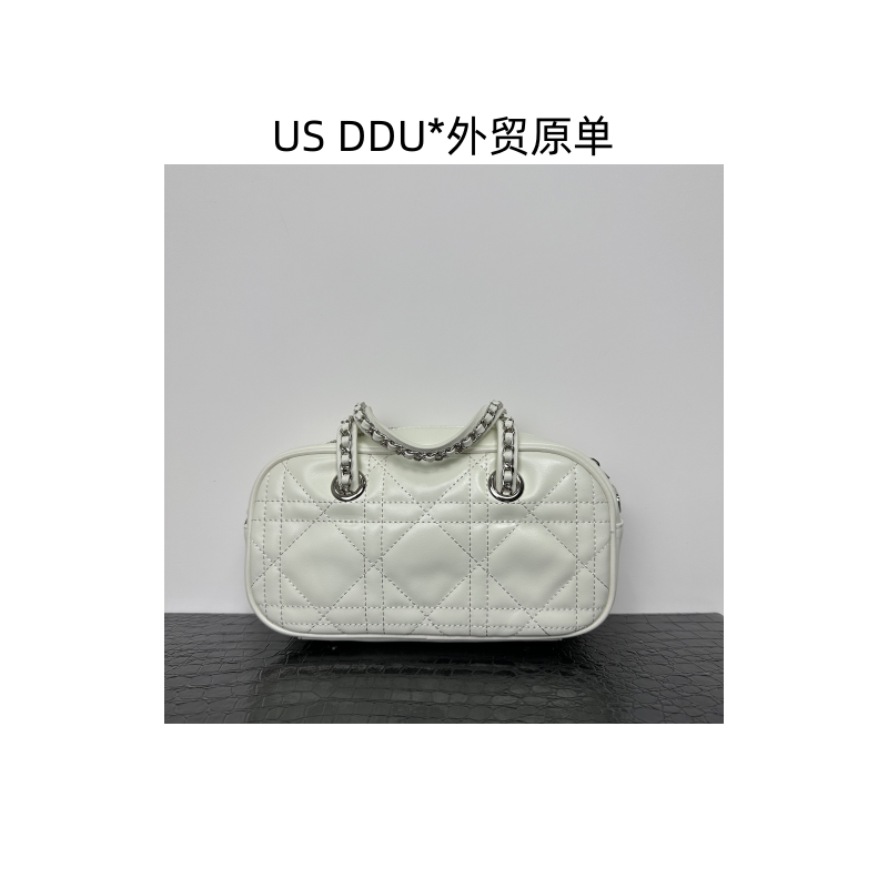 雕 白色保龄球时尚百搭单肩斜挎包L88020/H001