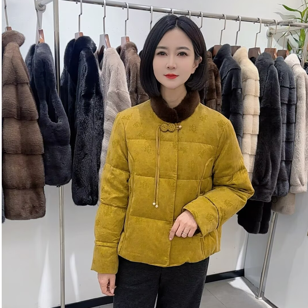 【小蒋严选】高端时尚百搭提花国风款鹅绒服85361