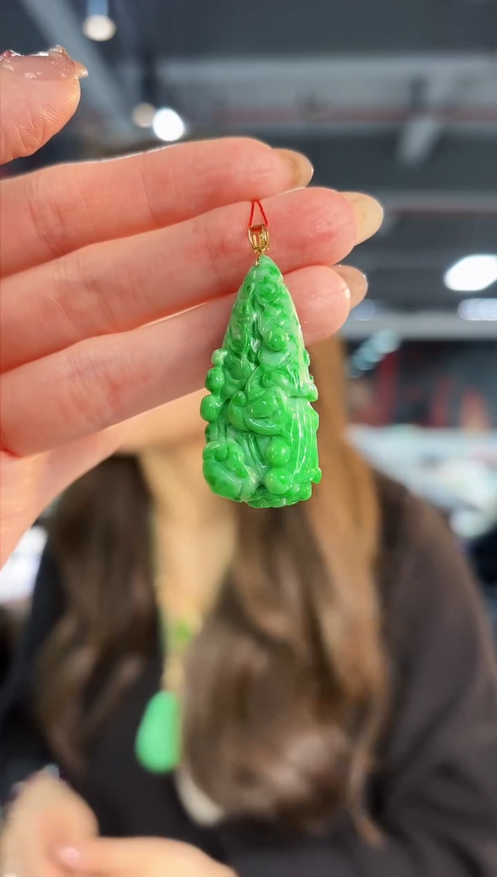 【闪购商品】翡翠颈饰18K金镶嵌缅料A货/支持复检/一件