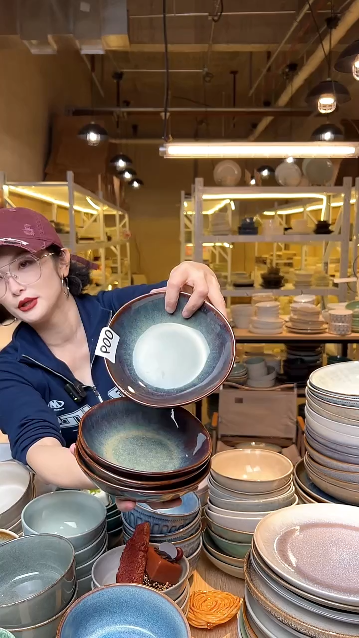 瓷214外贸尾货高温釉下彩陶瓷餐具默认微瑕