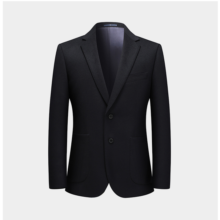 100%纯山羊绒西服秋冬男士宽松纯色商务外套轻奢毛呢西装外套