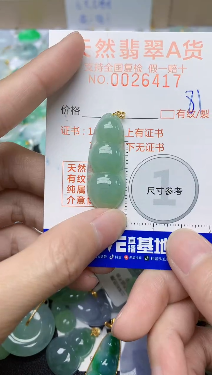 【闪购商品】翡翠颈饰18K金镶嵌81天然翡翠A货  