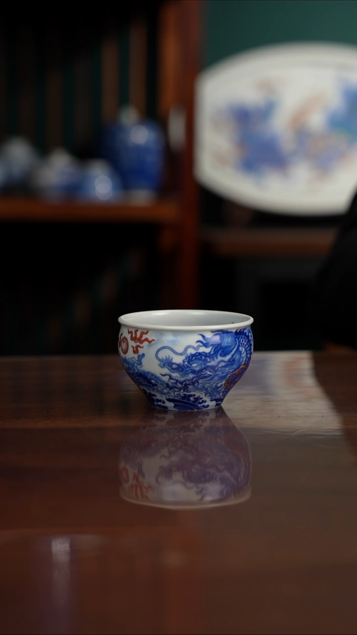 自成堂柴窑 龙凤杯