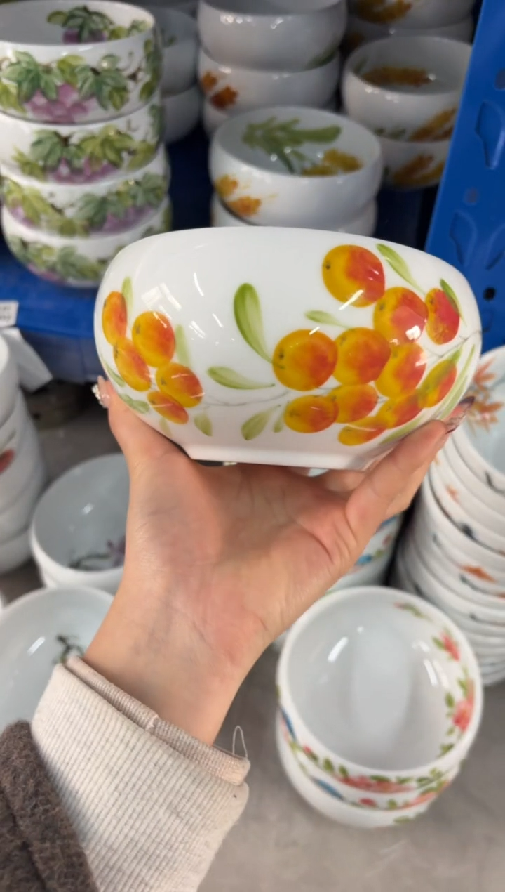 瓷片景德镇高温陶瓷食品级手绘釉中彩-大窝窝碗
