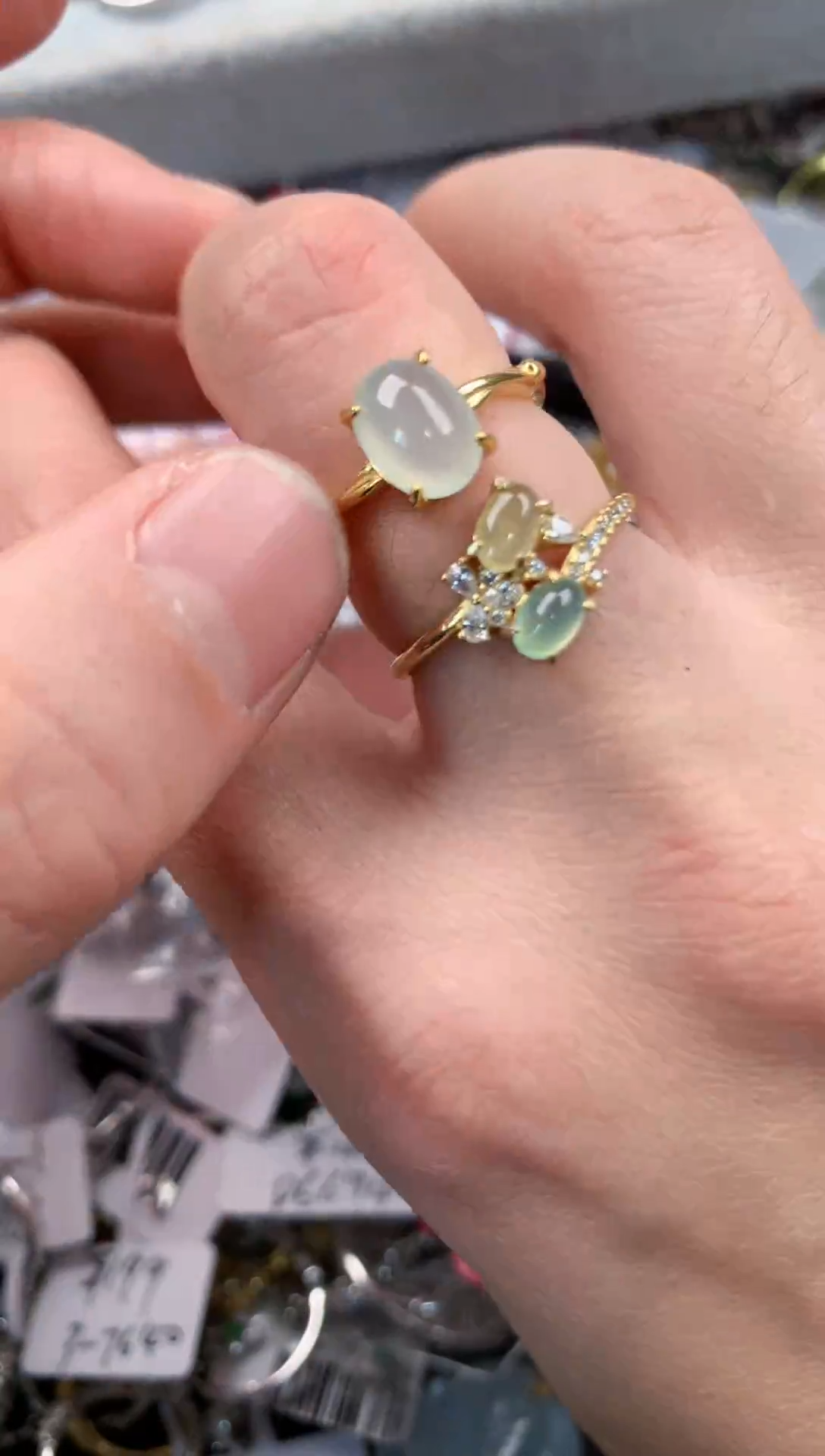 银S925镶嵌戒指翡翠777   2