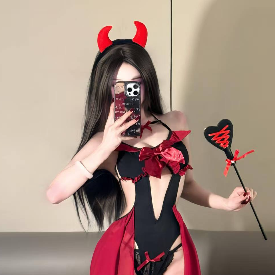 【小恶魔】短款演出服女春季服装短裙睡觉无袖套装睡衣辣妹显瘦性感