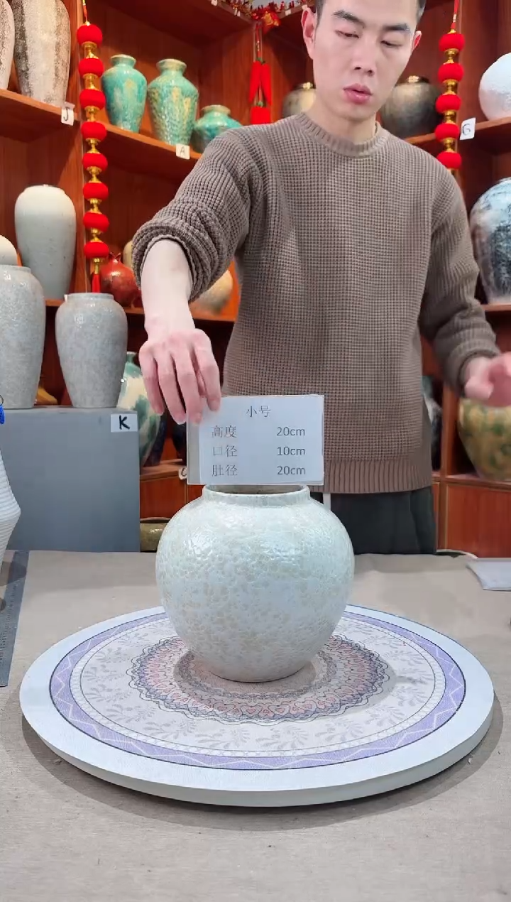 【闪购商品】瓶精品陶瓷花瓶 无花 茶白小号