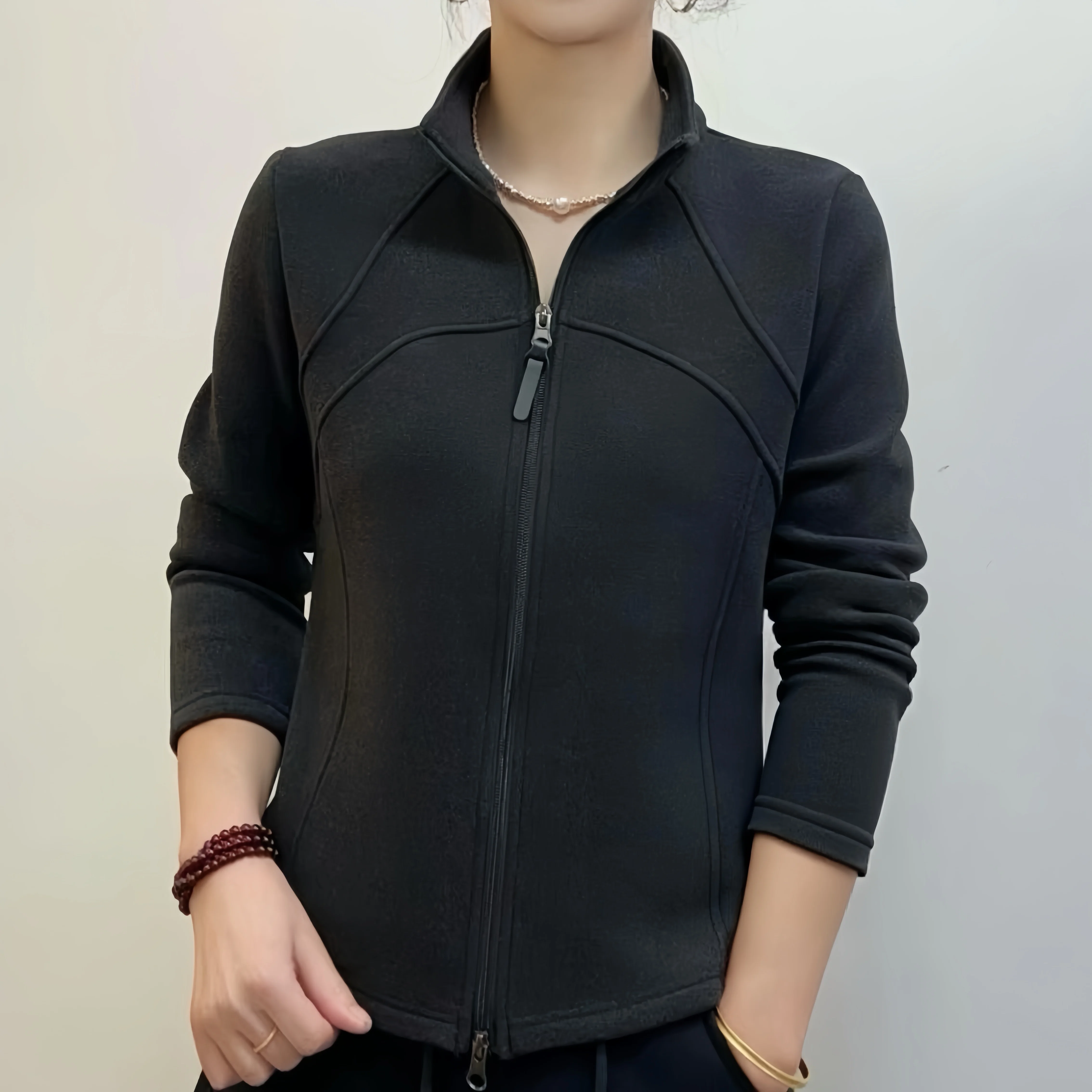 25950【衣长54】双拉链设计感短外套女秋冬新款百搭开衫打底衫【B1】