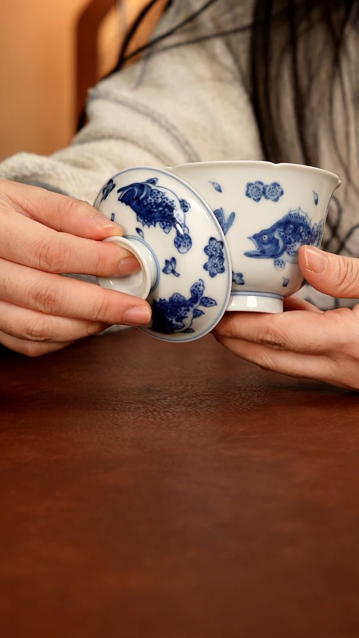 景德镇瓷器，青花瓷手绘茶具~