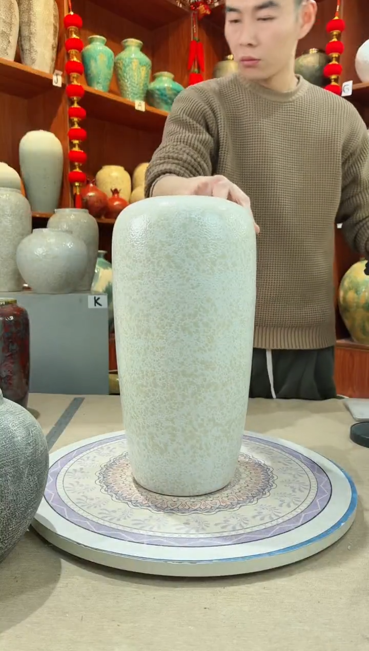 【闪购商品】瓶陶瓷花瓶 无花 茶白落地40cm