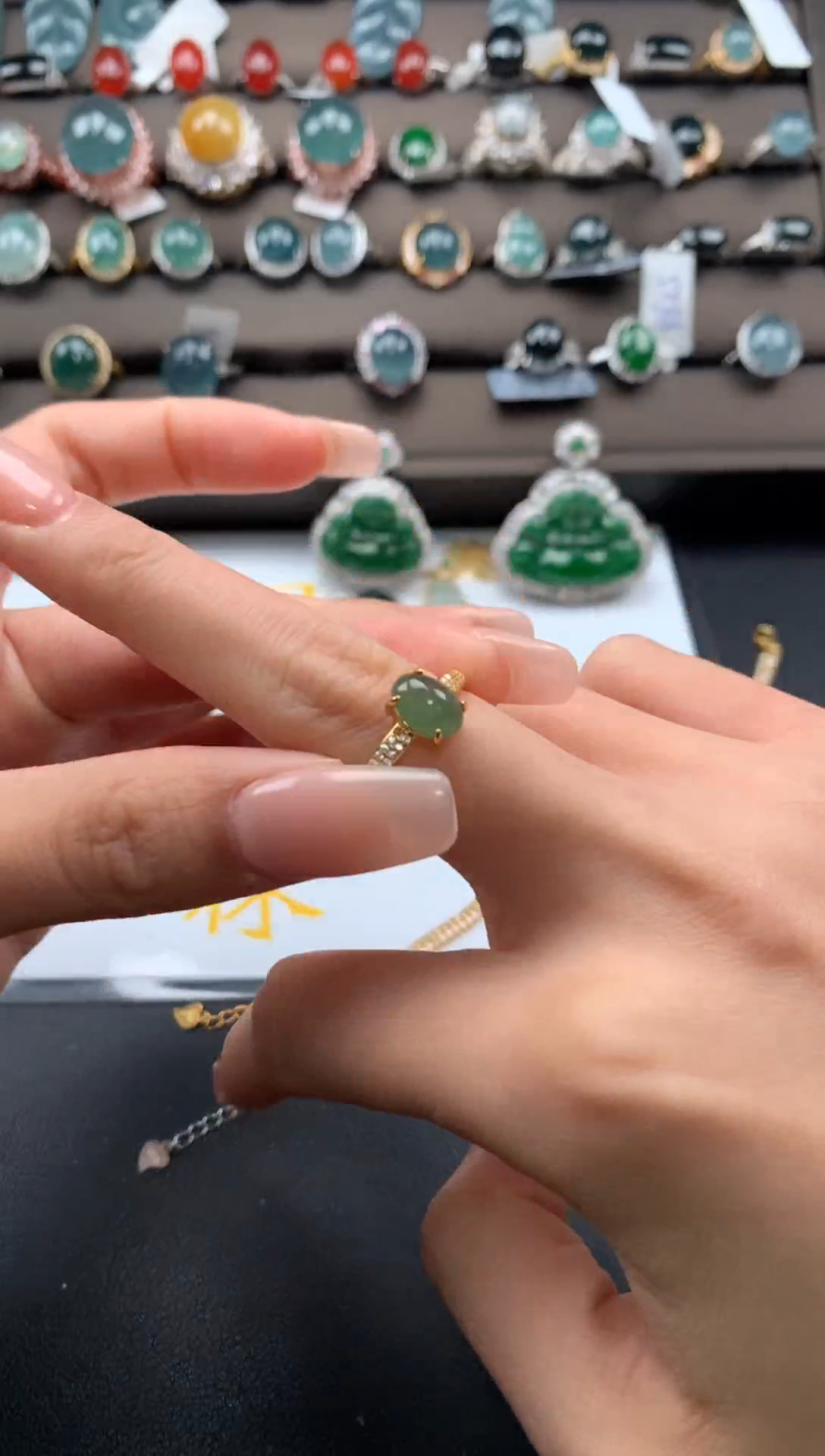 【闪购商品】翡翠戒指银S925镶嵌56565645645