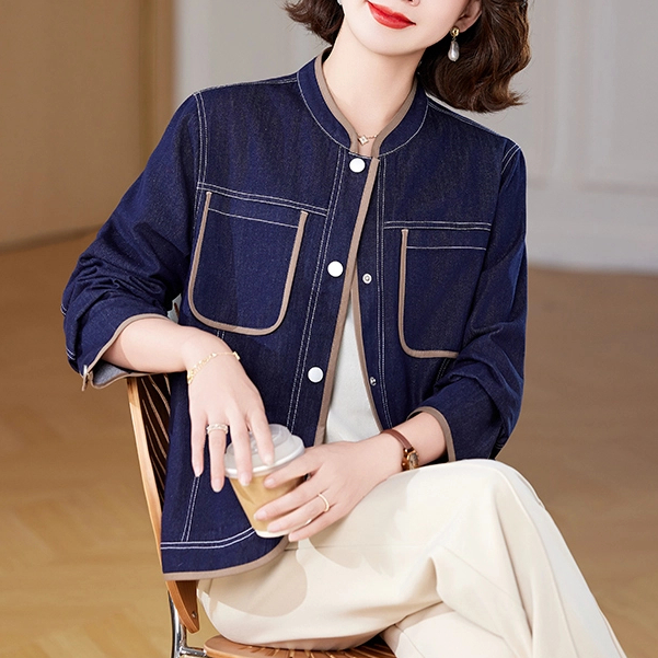 中年妈妈春装牛仔外套2025新款洋气中老年女装春秋开衫减龄上衣服