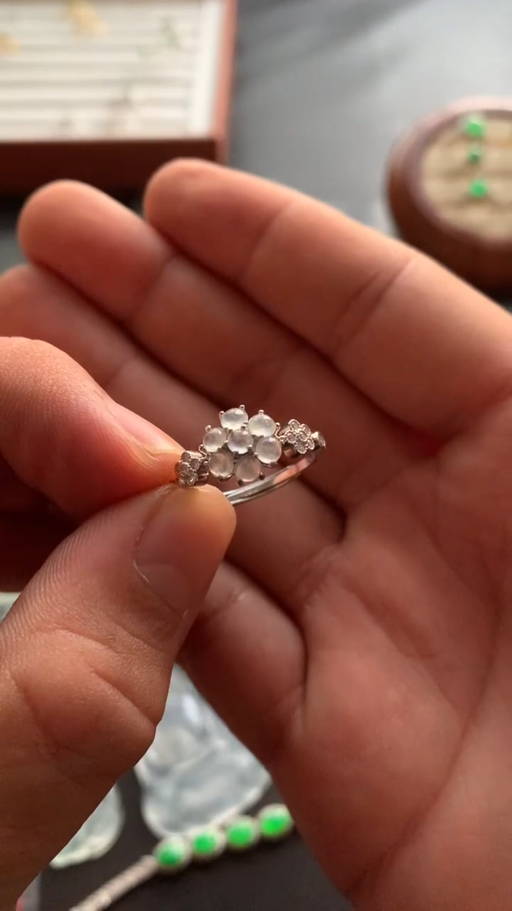 银S925镶嵌戒指翡翠老郭珠宝