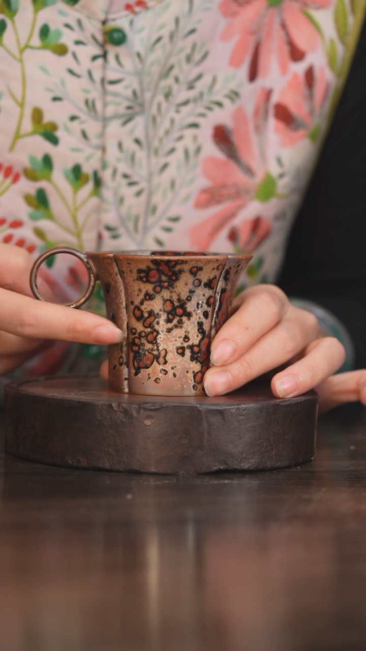 【闪购商品】杯126柴房陶瓷丨斑鹿咖啡杯