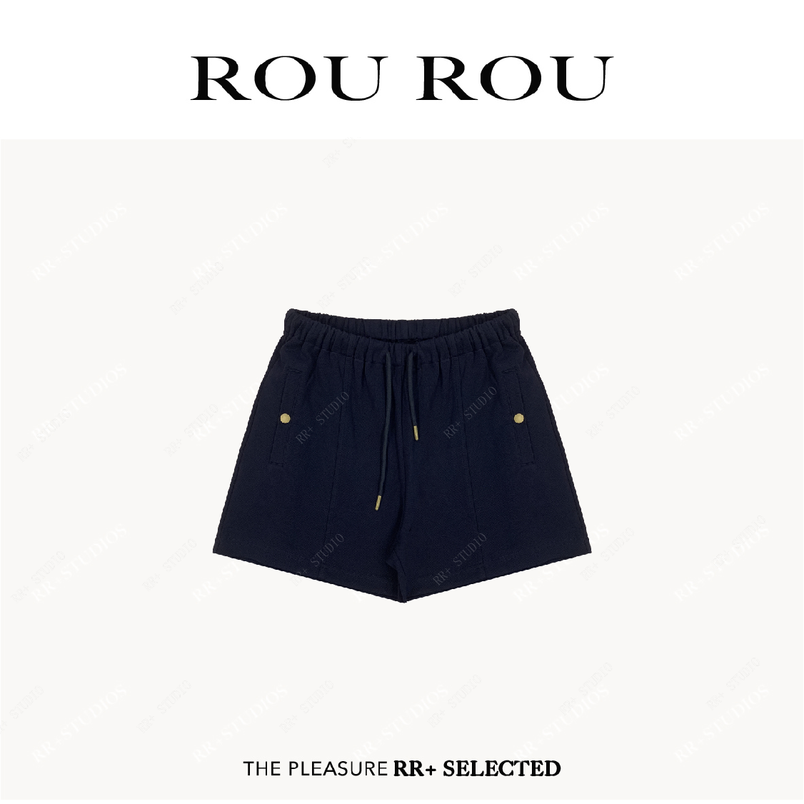 17103韩版基础款纯色百搭松紧腰铆钉休闲a字短裤女夏季