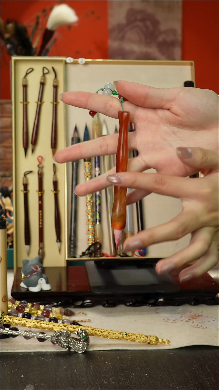 41号闪孤品高货毛笔链接 清水试笔 蘸墨不退