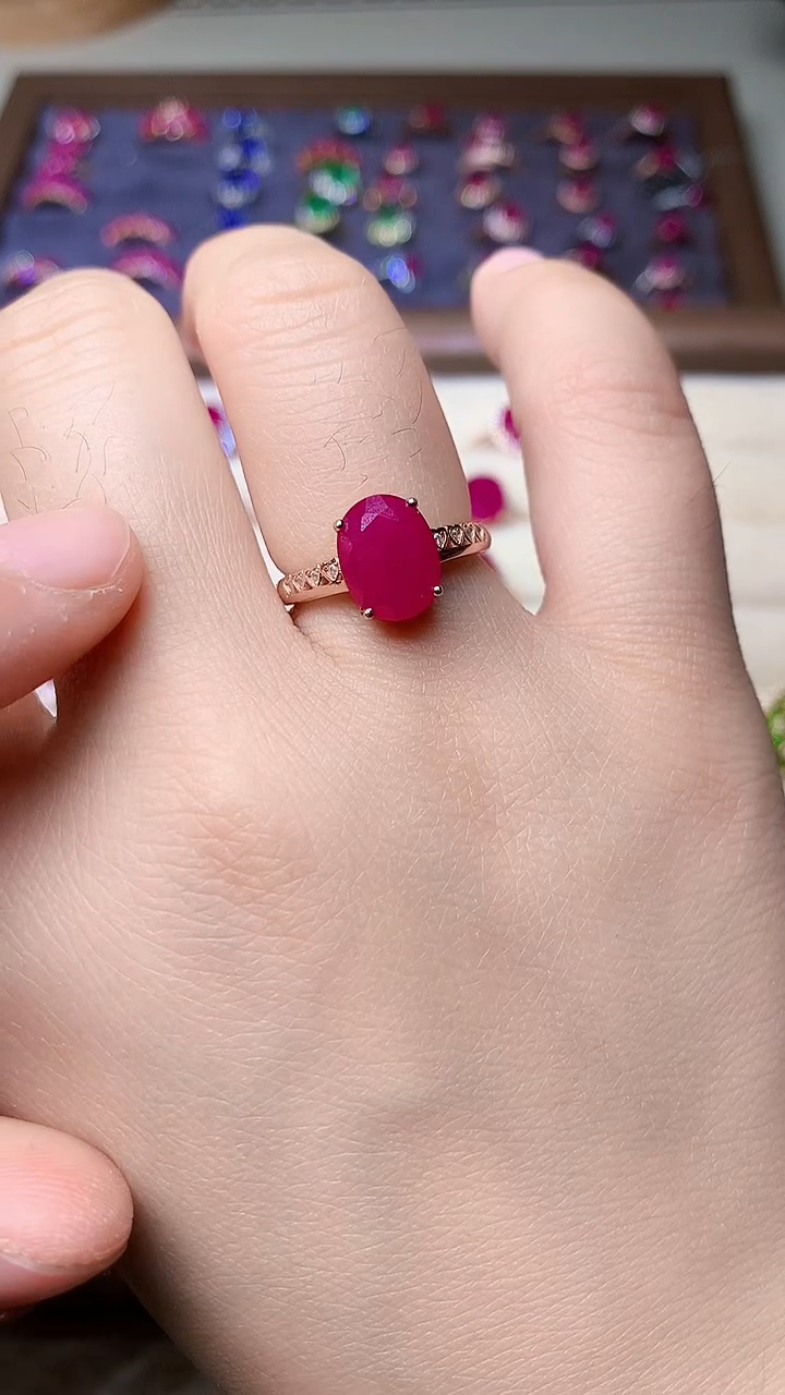 【闪购商品】红宝石戒指银S925镶嵌000