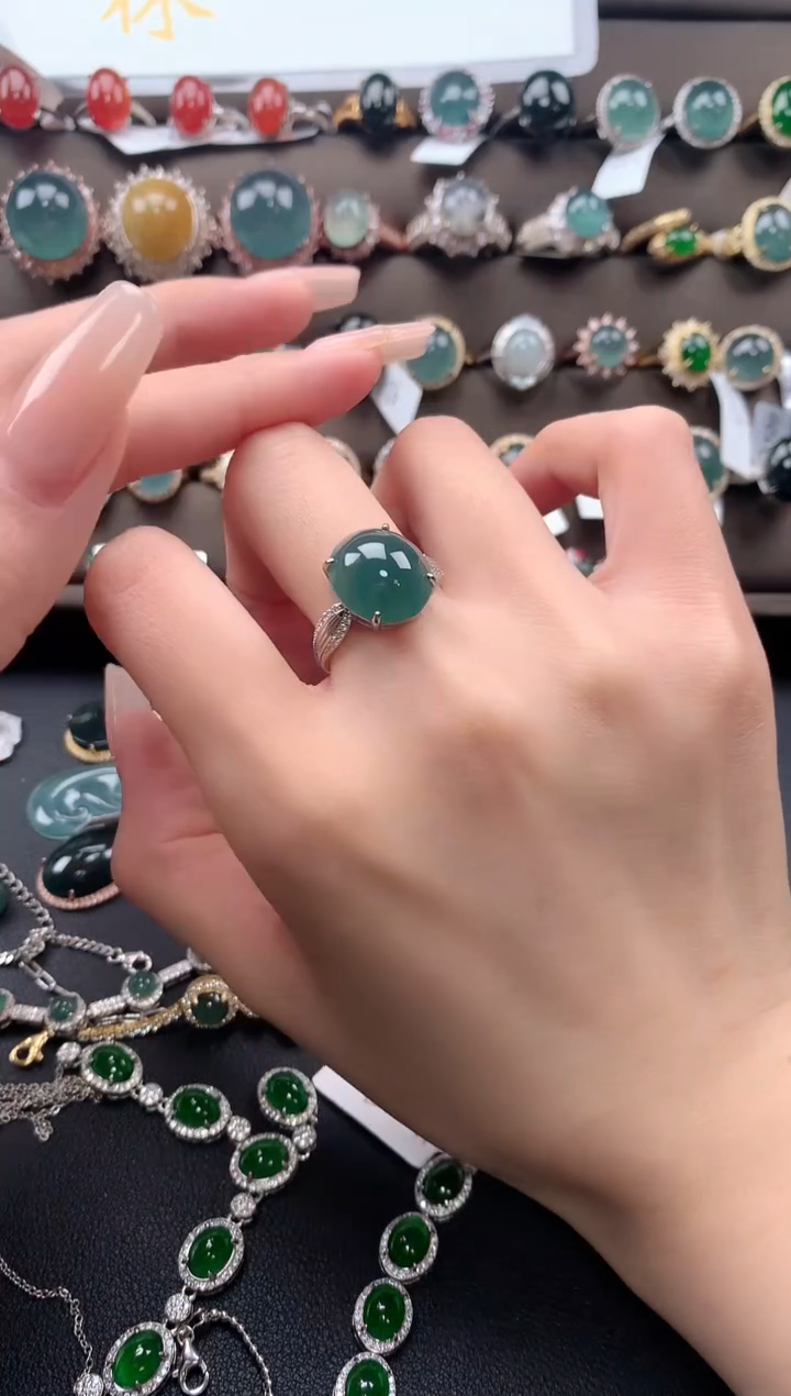 【闪购商品】翡翠戒指银S925镶嵌432432432