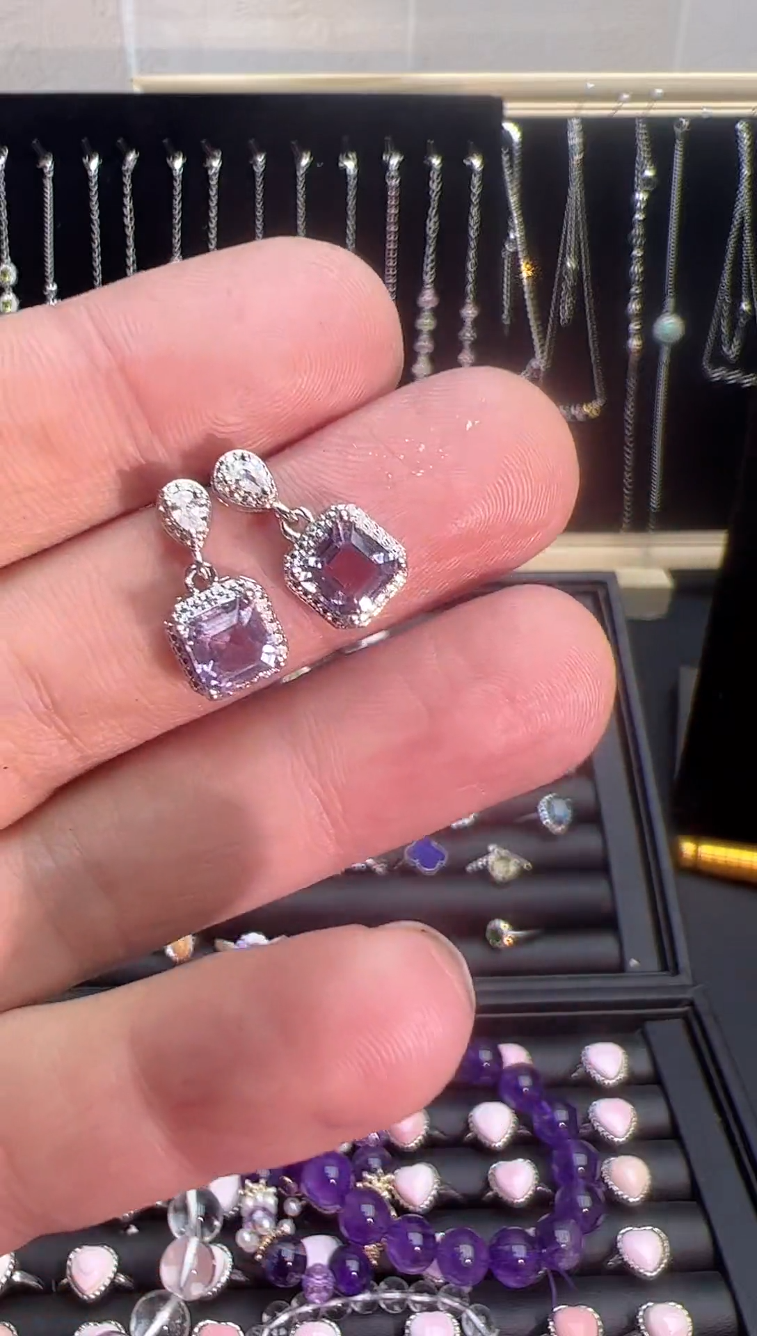 【闪购商品】紫晶耳饰银S925镶嵌0000