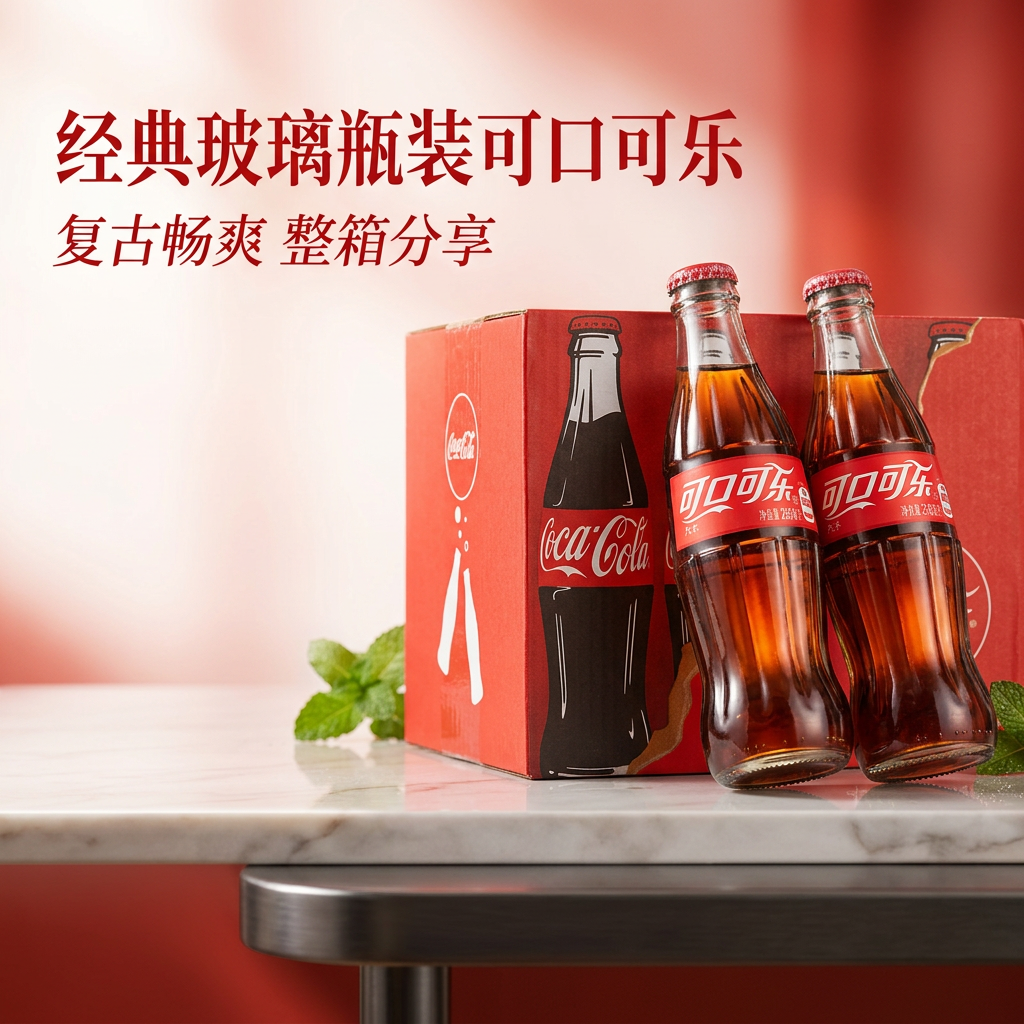 COCA COLA/可口可乐复古经典玻璃瓶装碳酸饮料可乐汽水248ml/瓶装
