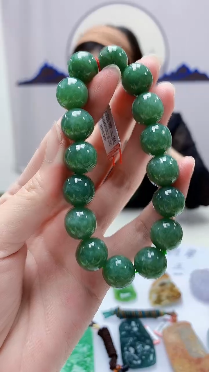 定制翡翠未镶嵌4852zm-毛货手串102