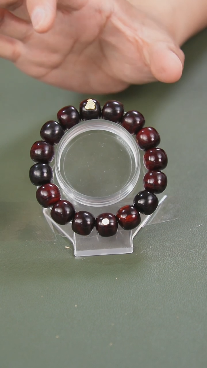 【闪购商品】檀香紫檀（小叶紫檀）手串银S925镀金镶嵌1.3*1.4XY51398