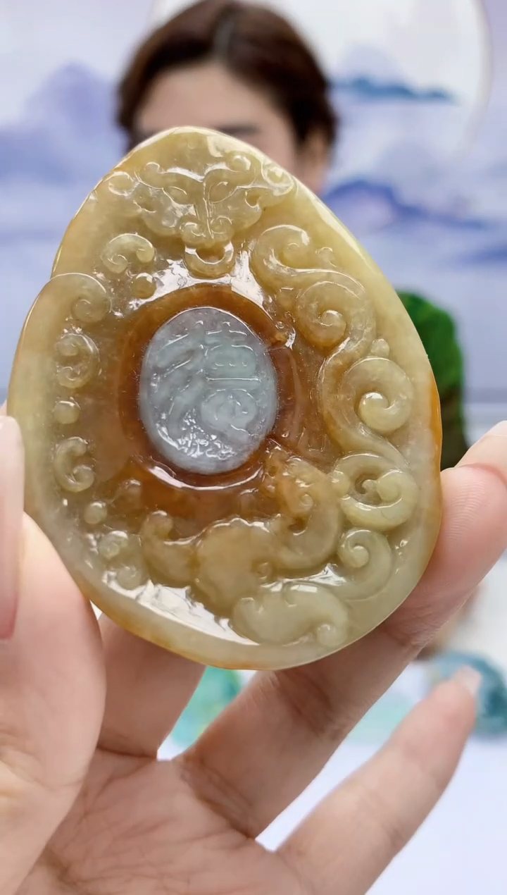 定制翡翠未镶嵌4829xx-毛货挂件