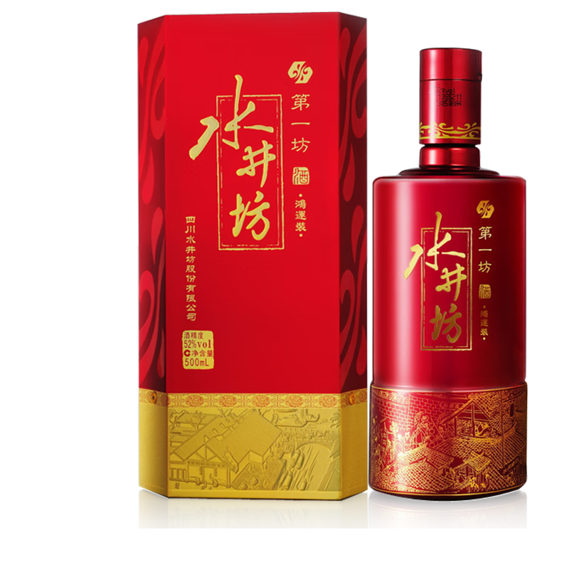 水井坊浓香型白酒 礼盒装 52度 500mL 1瓶 鸿运装 单瓶装52度500