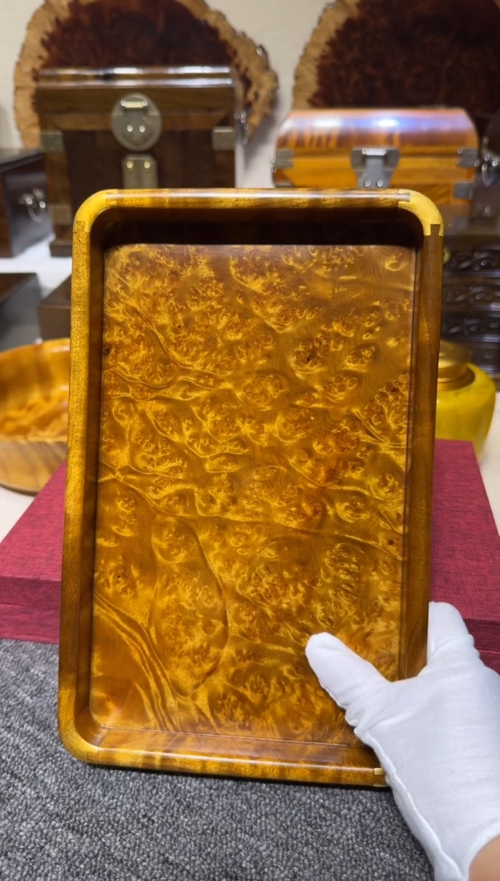 帝王之木：满留疤文承盘 长27宽17高3cm