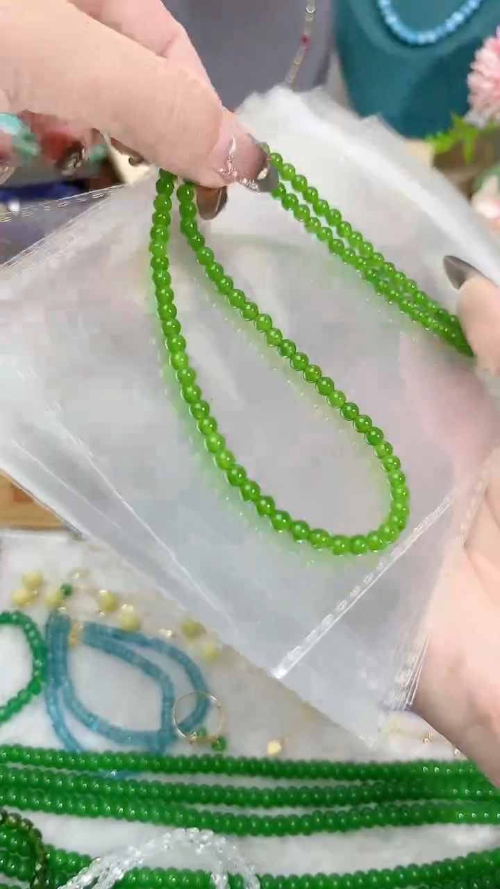 【闪购商品】和田玉（碧玉）颈饰银S925镶嵌圆99