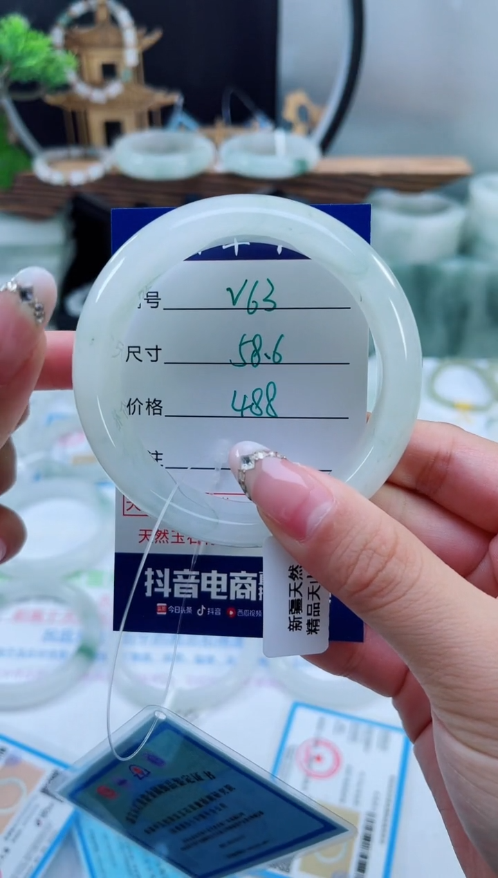 未镶嵌手镯石英质玉（天山翠）63