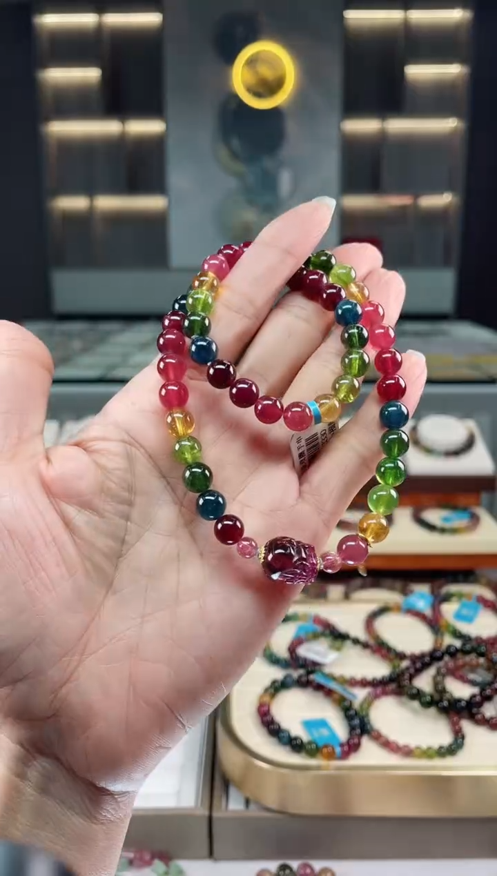 【闪购商品】碧玺三圈手串未镶嵌（多样性发一条）Q