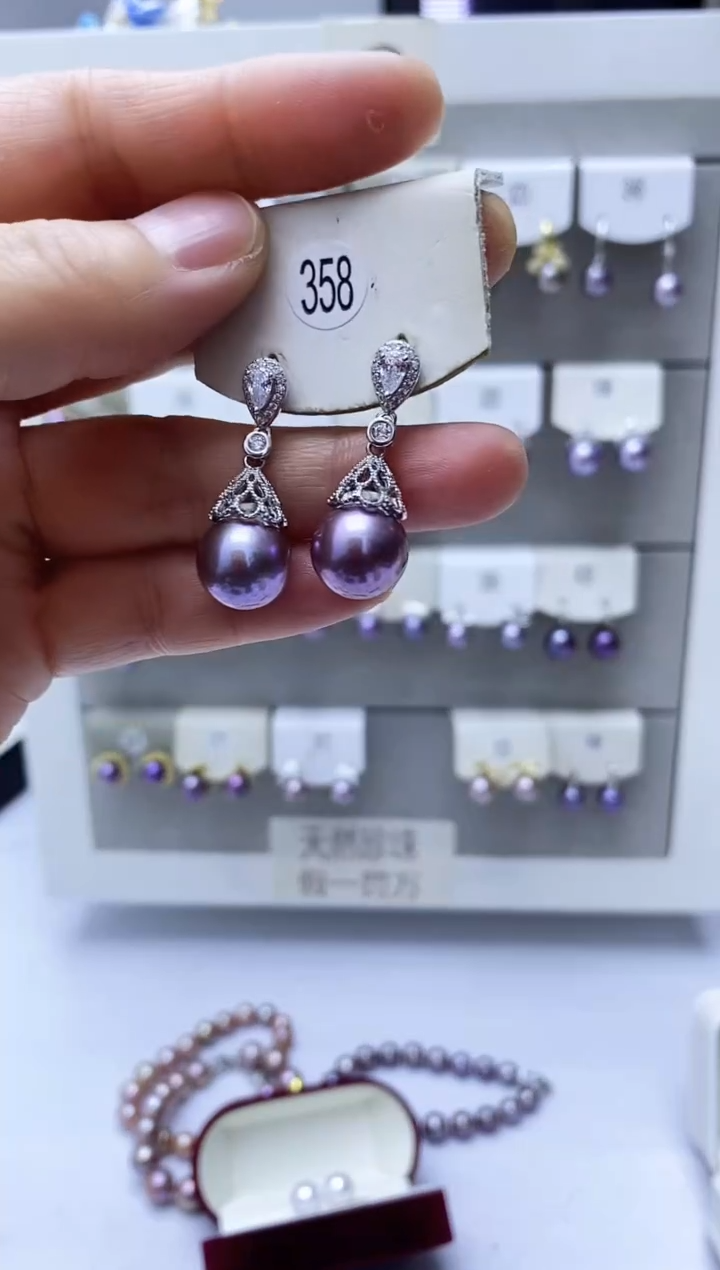 【闪购商品】淡水珍珠耳饰银S925镶嵌358