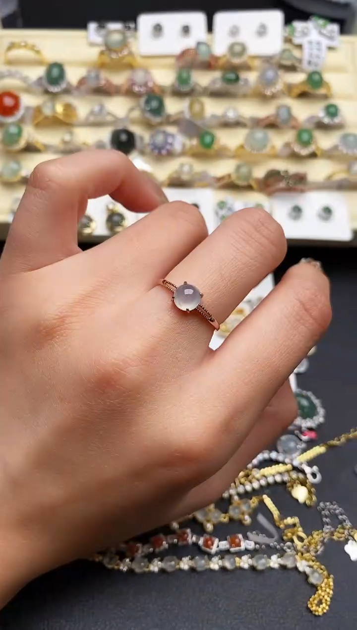 【闪购商品】翡翠戒指银S925镶嵌77777777+10