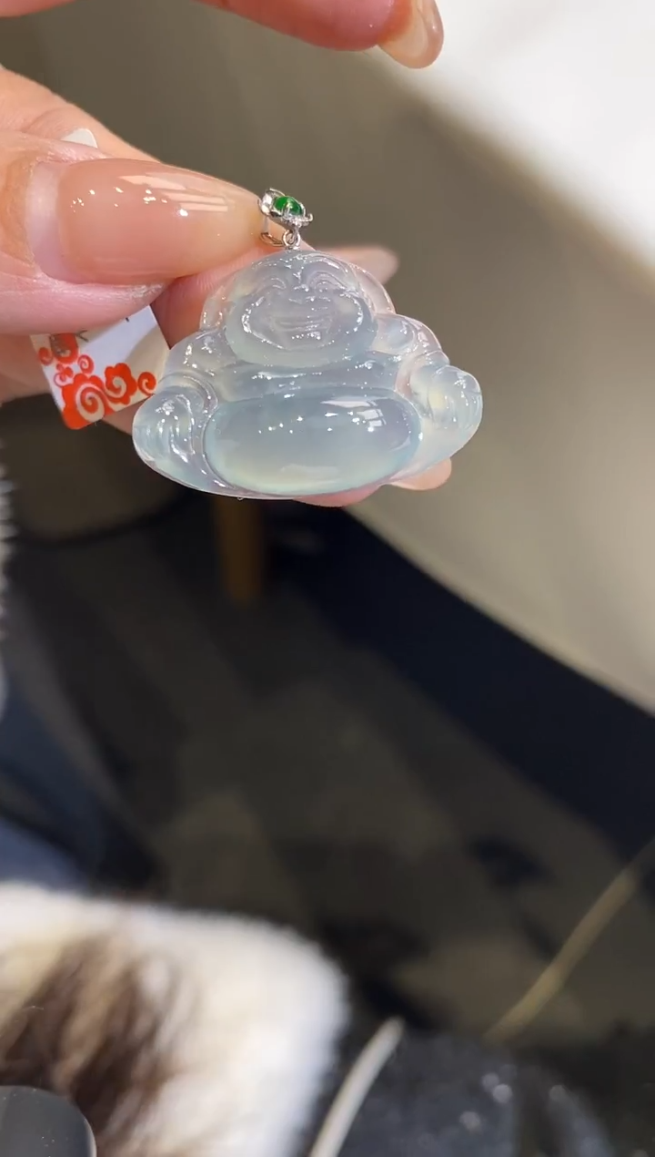 吊坠(不含链)18K金镶嵌翡翠佛公