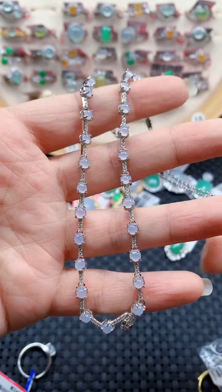 银S925镶嵌戒指翡翠天然A货缅甸翡翠