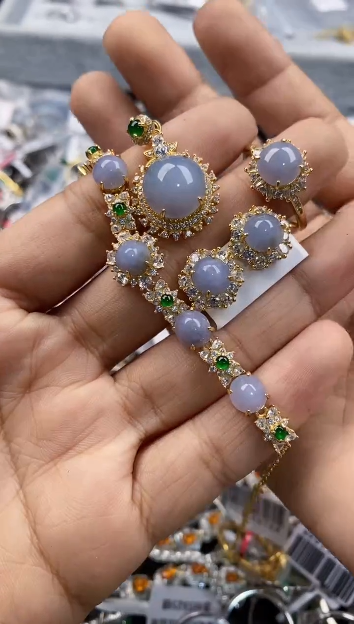 银S925镶嵌戒指翡翠666    5