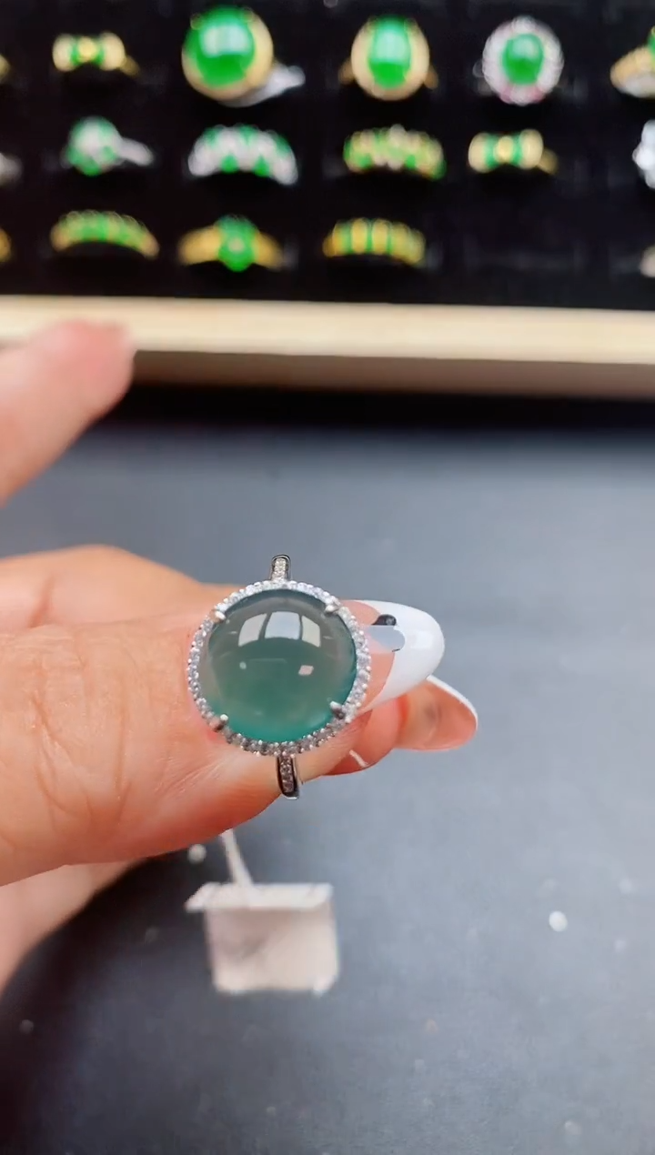 【闪购商品】翡翠戒指银S925镶嵌2132