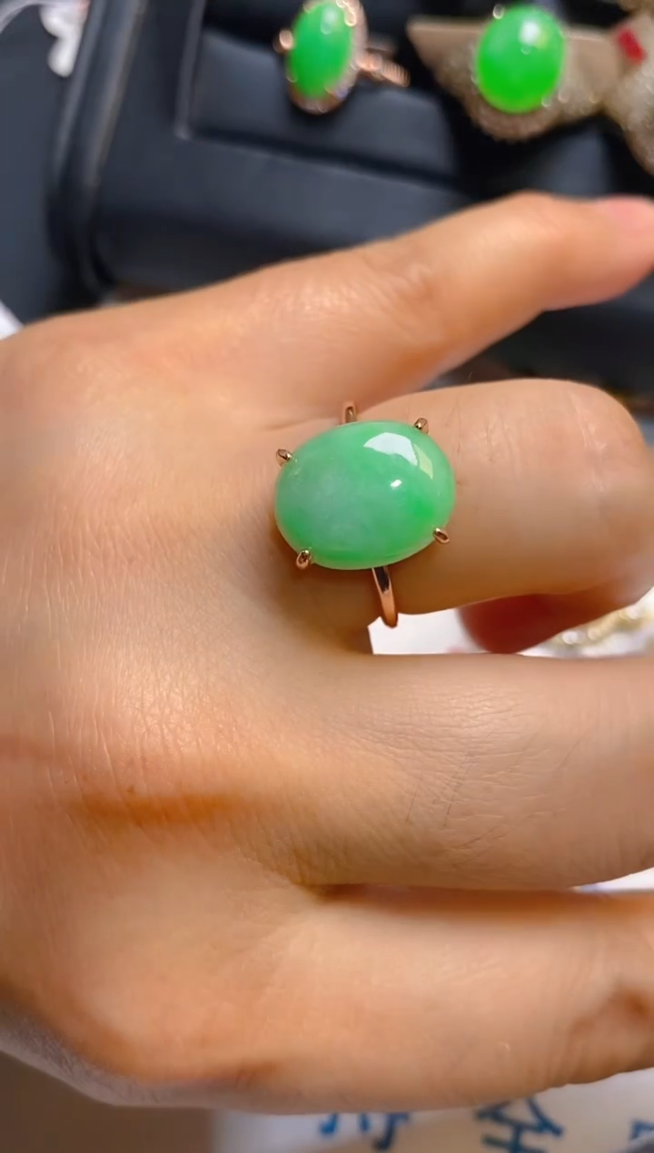 【闪购商品】翡翠耳饰银S925镶嵌天然A货翡翠1