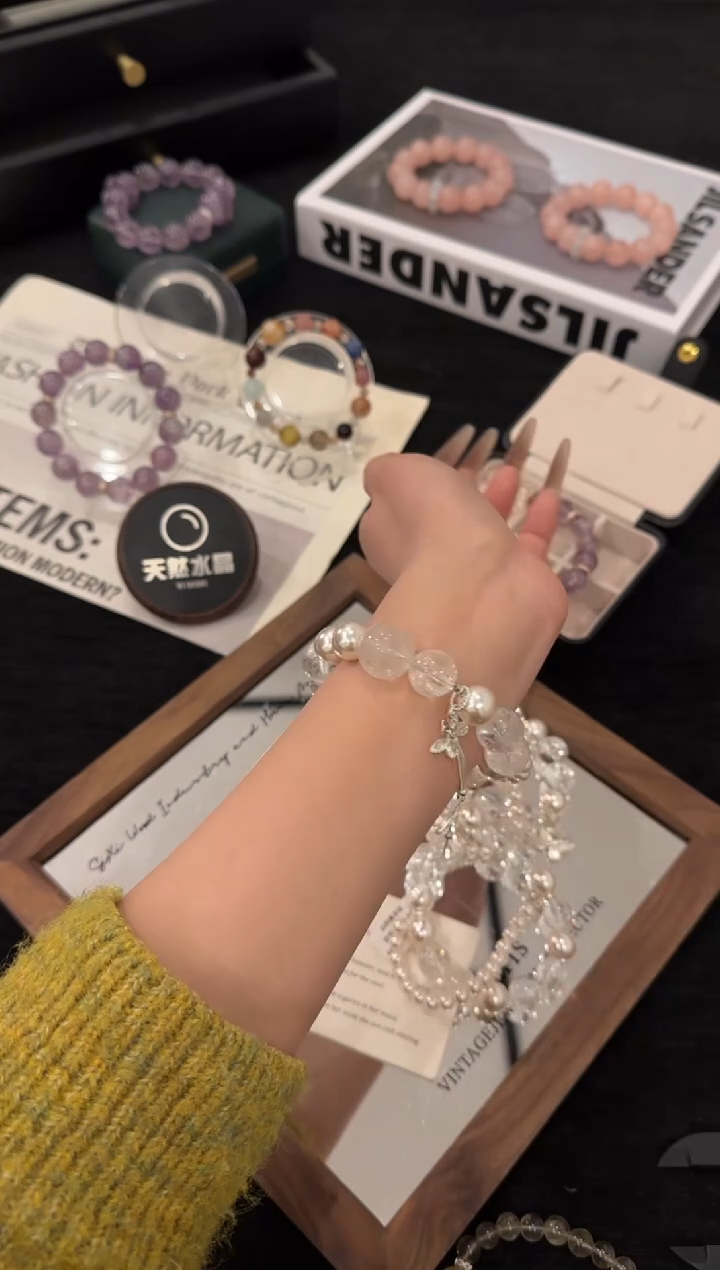 合金手链水晶白阿赛x2964