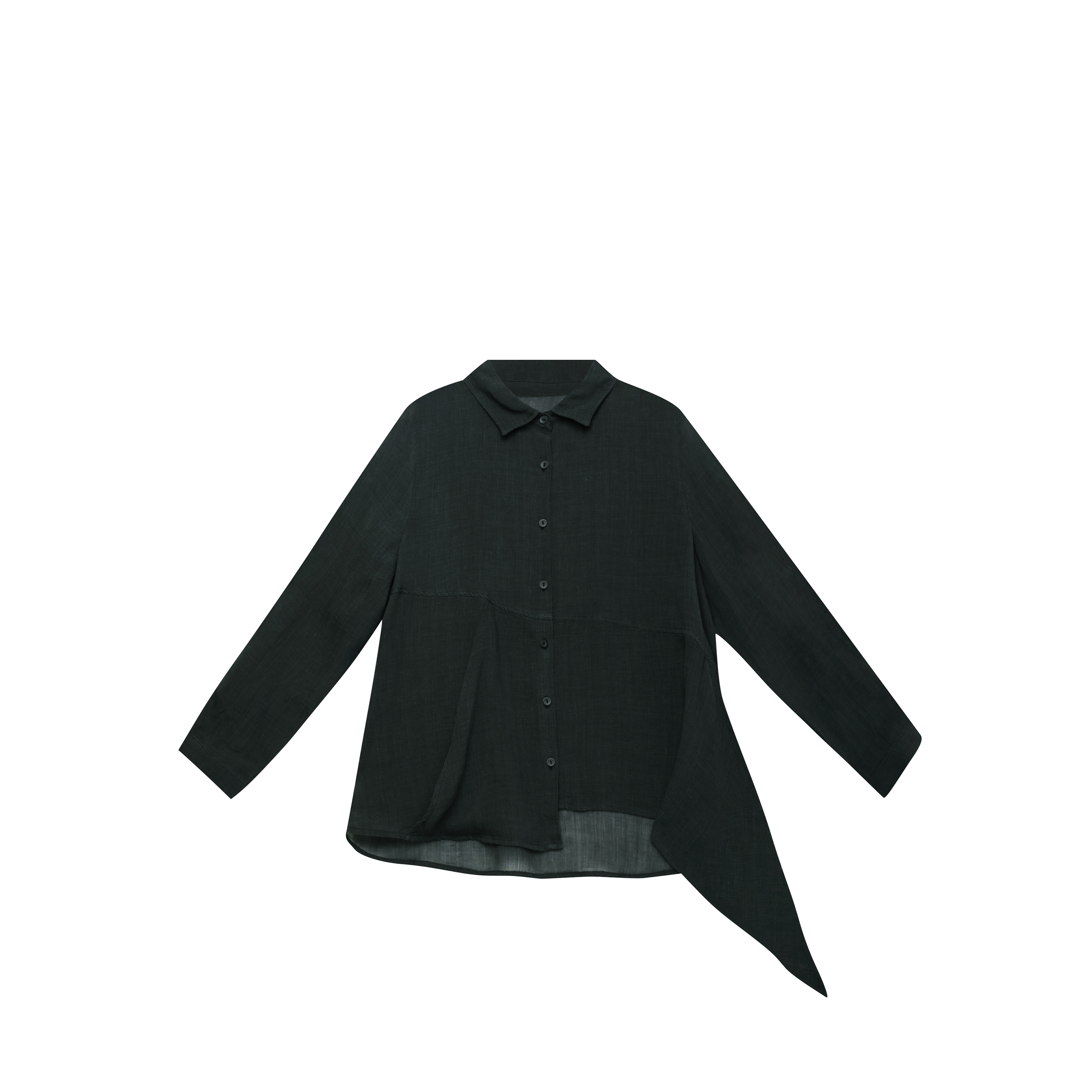 【麻訪家】MF1252旧黑文艺设计感简约百搭长袖开衫上衣