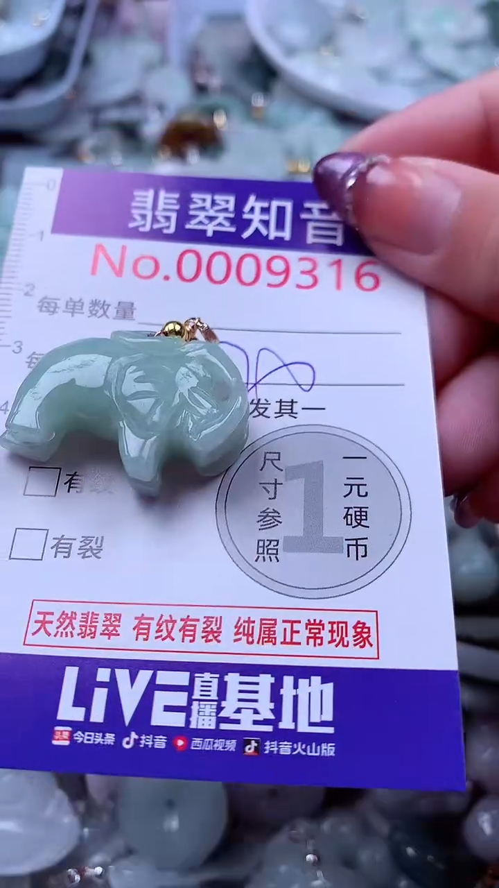 翡翠未镶嵌吊坠(不含链)9316