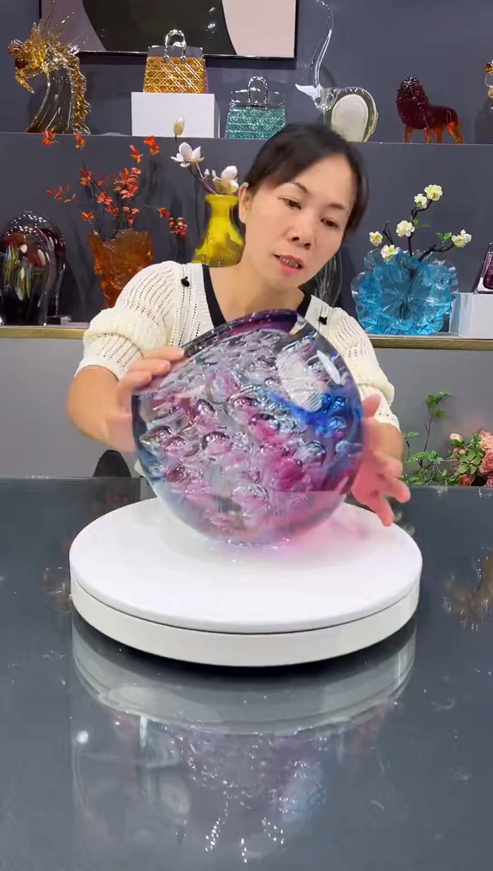 琉璃水晶琉璃摆件1个